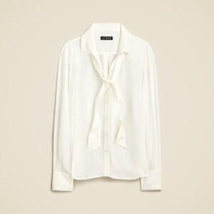 J.Crew Crepe de Chine Tie Shirt Blouse – Size XL - 0130